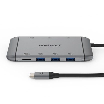 MoArmouz - Type C (USB-C) 9 in 1 Dual HDMI Display Hub