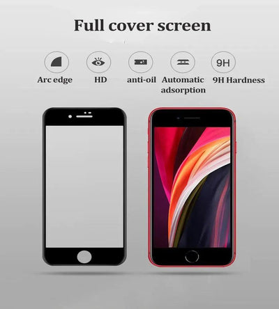 Curved Tempered Glass Screen Protector for iPhone SE (3rd–2nd Gen, 2022–2020) — Moarmouz