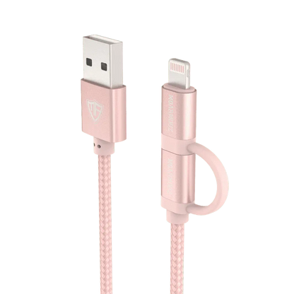MoArmouz - 2 in 1 Braided MFI Certified Lightning and Micro USB Cable