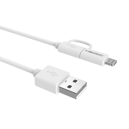 MoArmouz - 2 in 1 MFI Certified Sync n Charge Cable with Lightning & micro USB