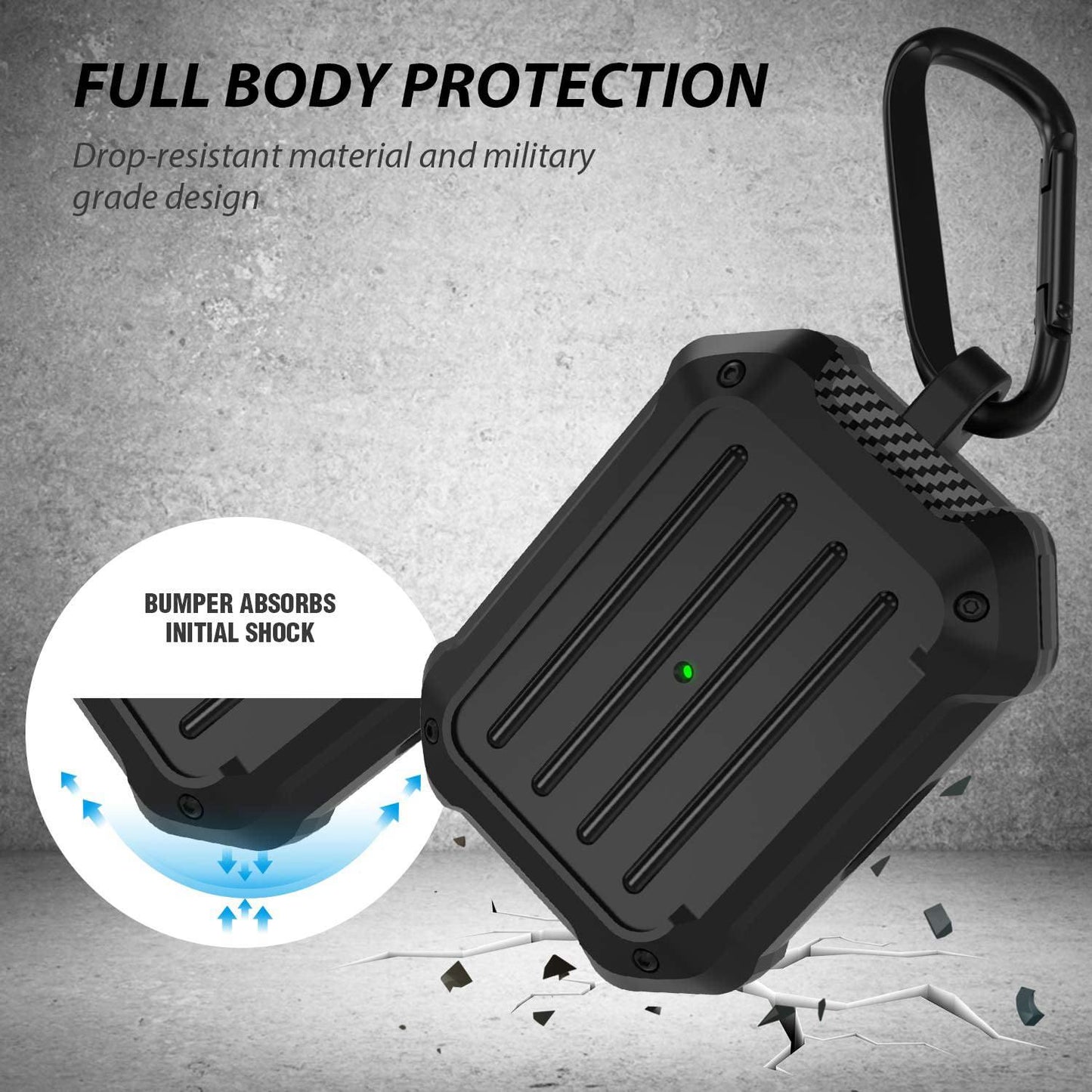 MoArmouz - AirPods Pro Rugged Shockproof Case with Keychain