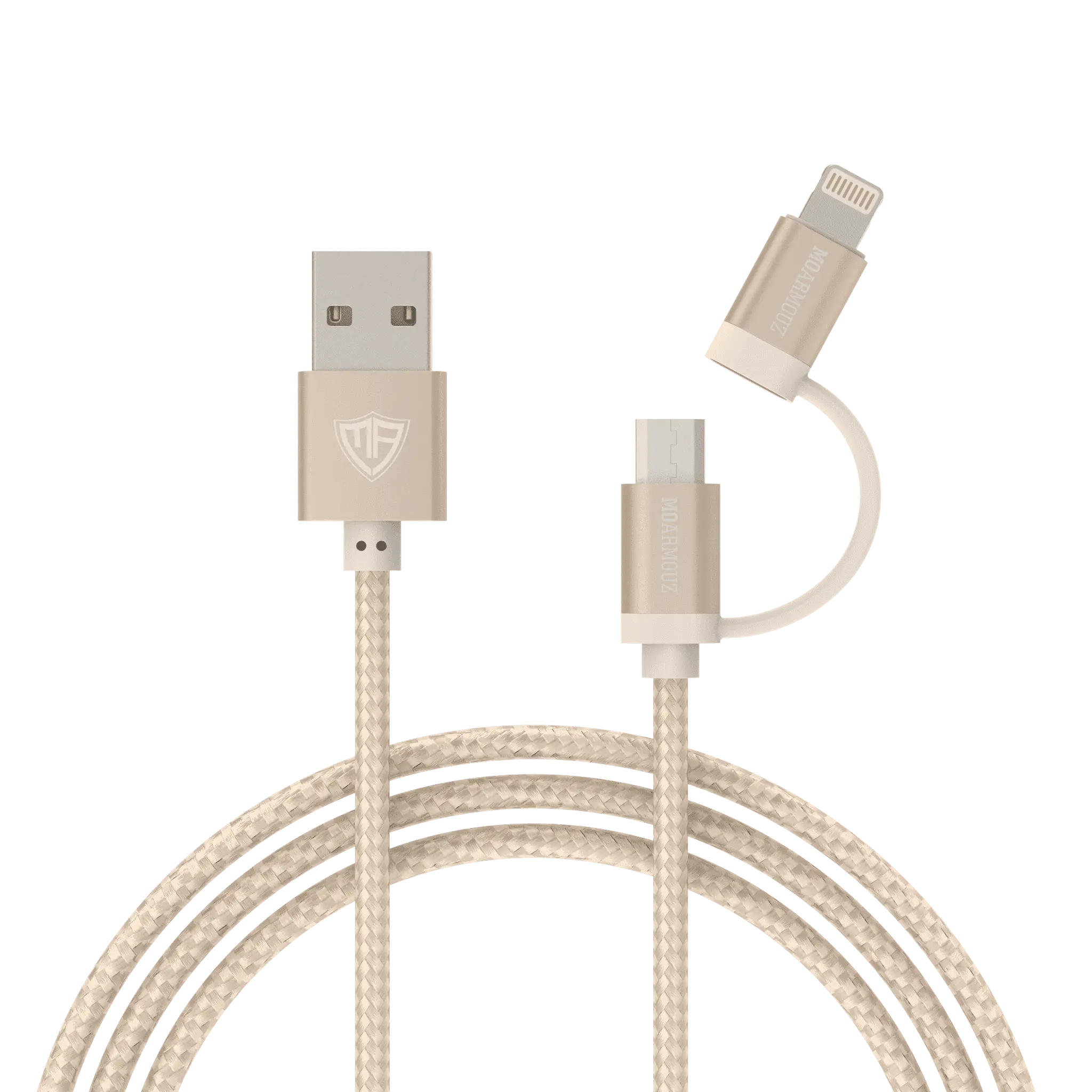 MoArmouz - 2 in 1 Braided MFI Certified Lightning and Micro USB Cable