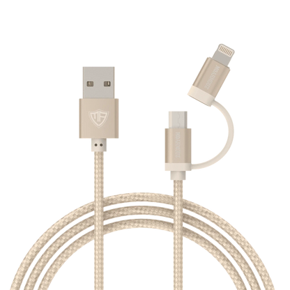 MoArmouz - 2 in 1 Braided MFI Certified Lightning and Micro USB Cable