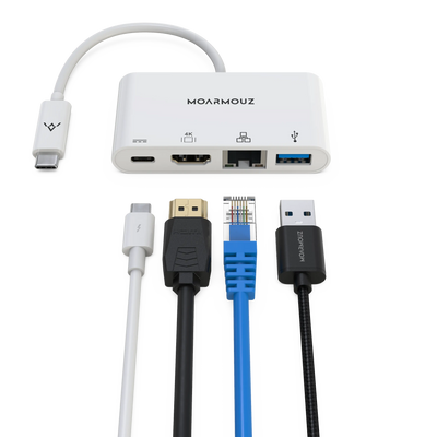 MoArmouz - Type C (USB-C) 4 in 1 Gigabit 4K HDMI Hub