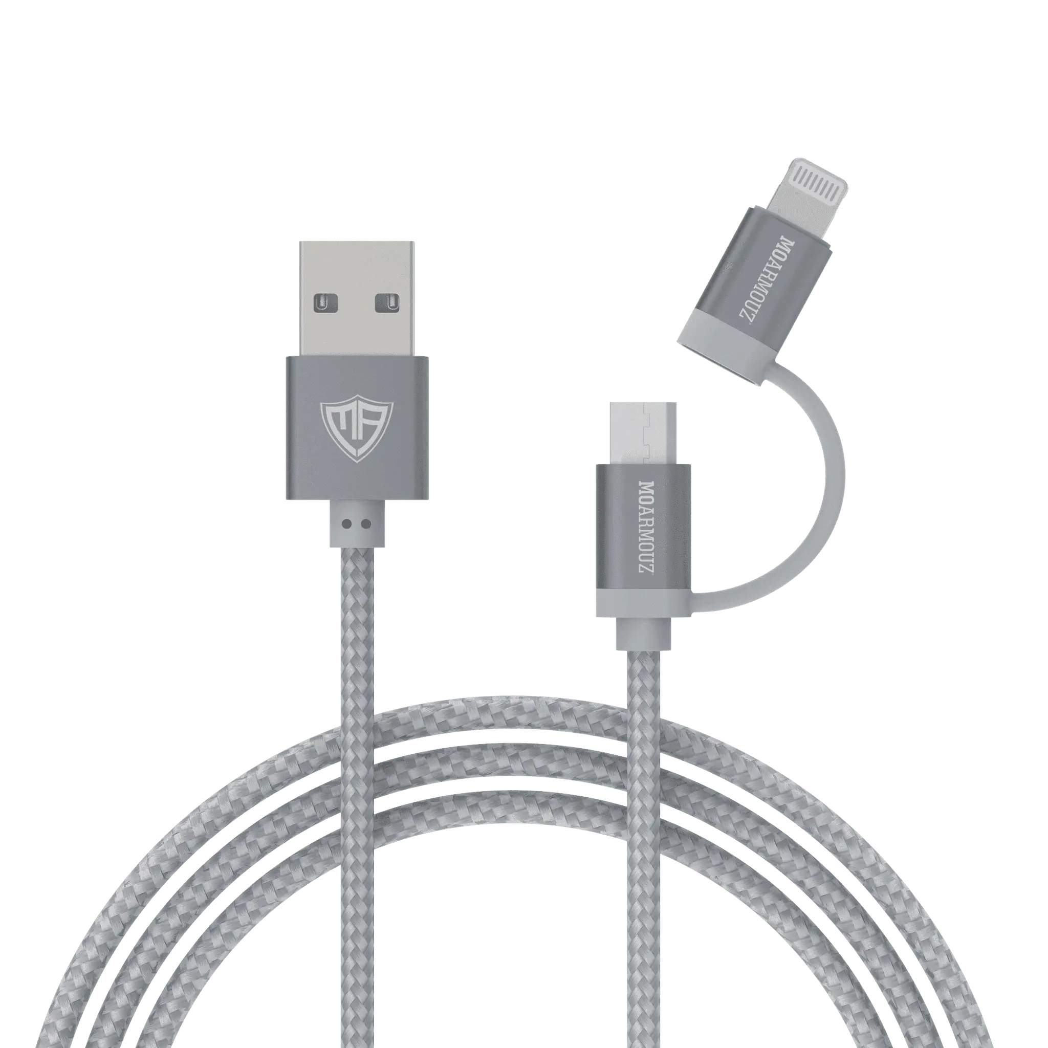 MoArmouz - 2 in 1 Braided MFI Certified Lightning and Micro USB Cable