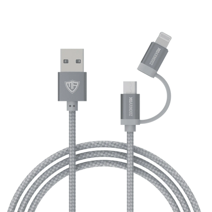 MoArmouz - 2 in 1 Braided MFI Certified Lightning and Micro USB Cable