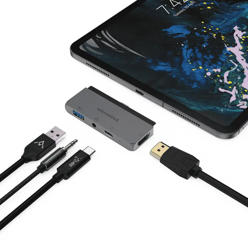 Type C USB C 4 in 1 iPad Pro Hub 4K HDMI Audio PD USB 3.0 Moarmouz