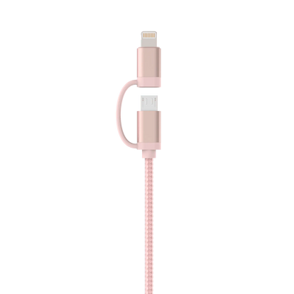 MoArmouz - 2 in 1 Braided MFI Certified Lightning and Micro USB Cable