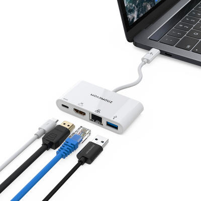 MoArmouz - Type C (USB-C) 4 in 1 Gigabit 4K HDMI Hub