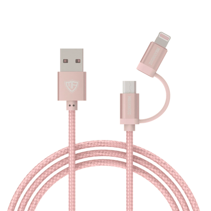MoArmouz - 2 in 1 Braided MFI Certified Lightning and Micro USB Cable