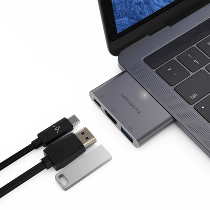MoArmouz - Type C (USB-C) 3 in 2 Multiport 4K HDMI Hub