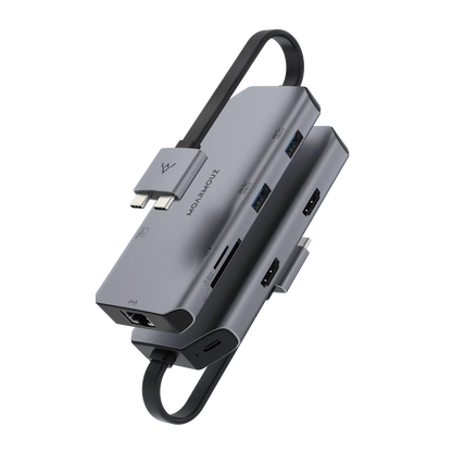 MoArmouz - Type C (USB-C) 8 in 2 Dual 4K HDMI Gigabit Hub