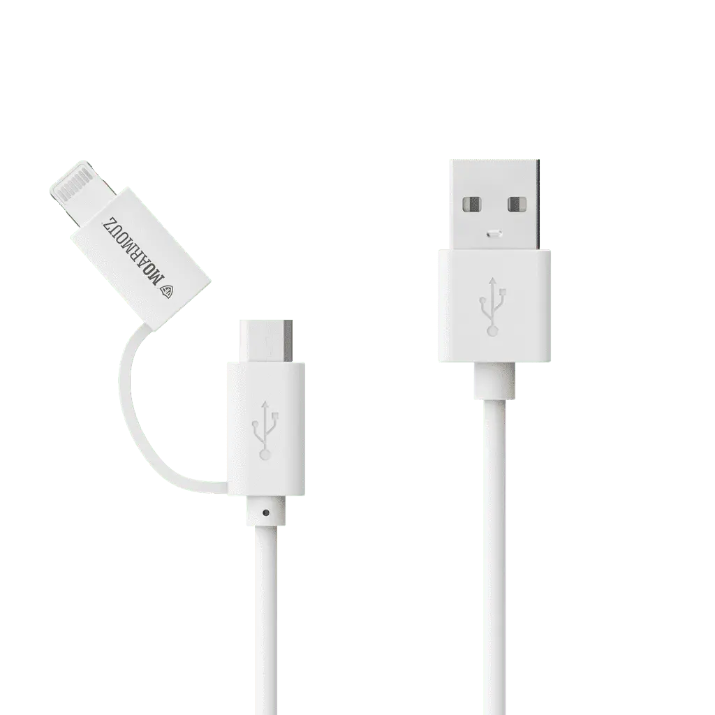 MoArmouz - 2 in 1 MFI Certified Sync n Charge Cable with Lightning & micro USB
