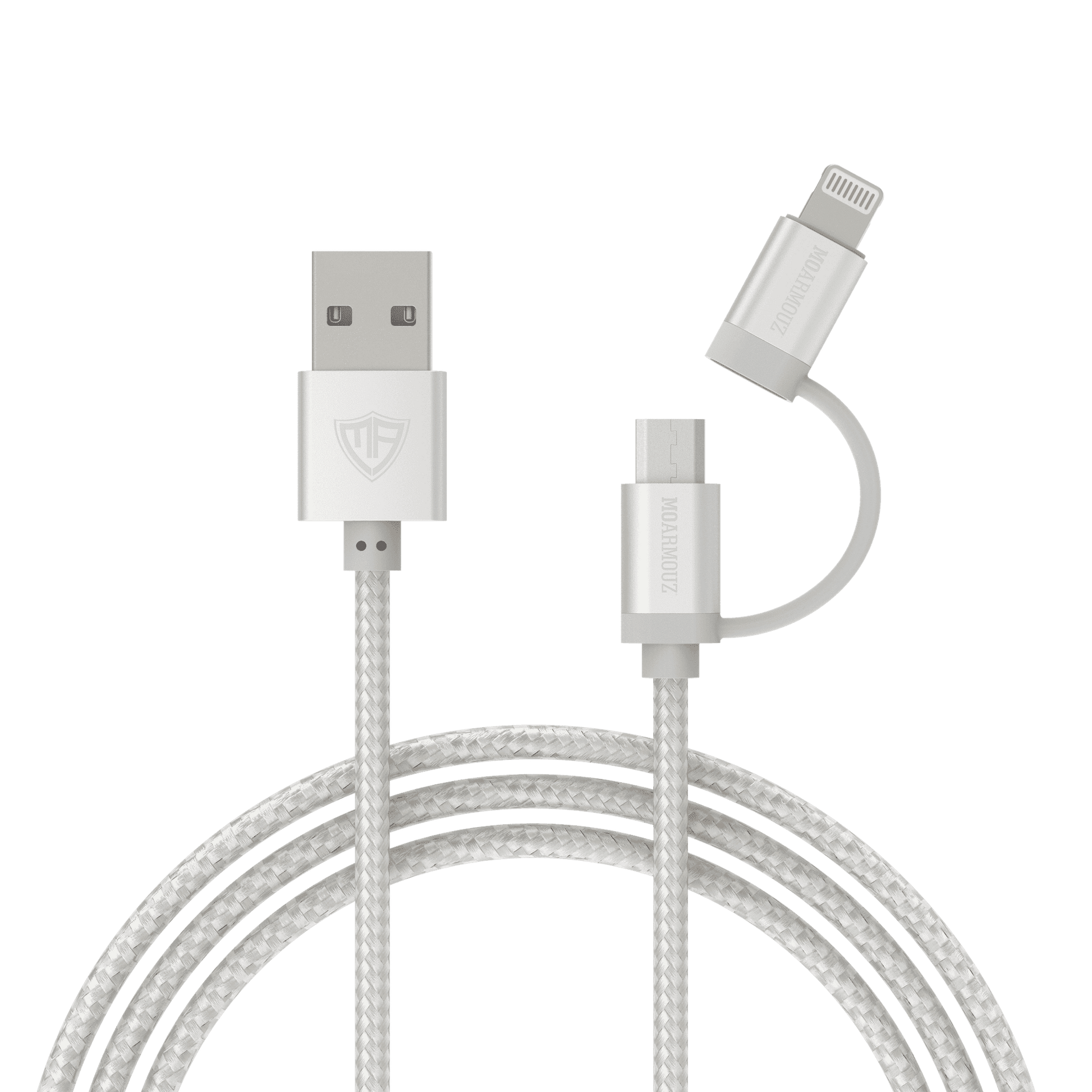 MoArmouz - 2 in 1 Braided MFI Certified Lightning and Micro USB Cable