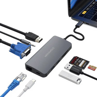 USB-C 9 in 1 Dual Display VGA Hub — Moarmouz