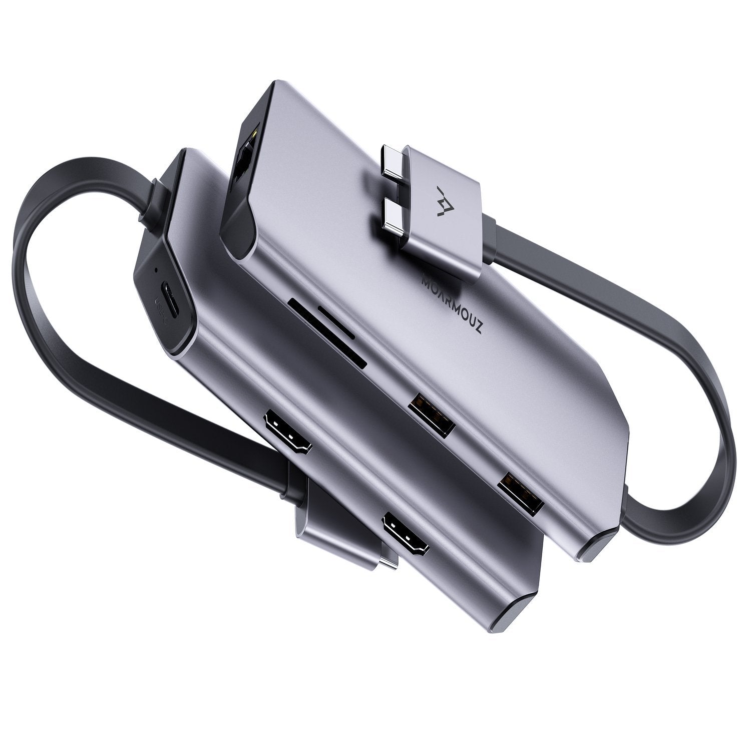 MoArmouz - Type C (USB-C) 8 in 2 Dual 4K HDMI Gigabit Hub