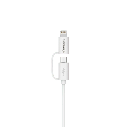 MoArmouz - 2 in 1 MFI Certified Sync n Charge Cable with Lightning & micro USB