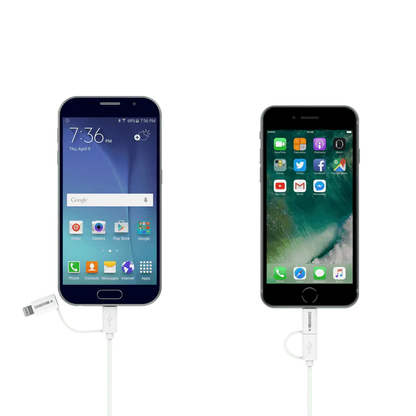 MoArmouz - 2 in 1 MFI Certified Sync n Charge Cable with Lightning & micro USB
