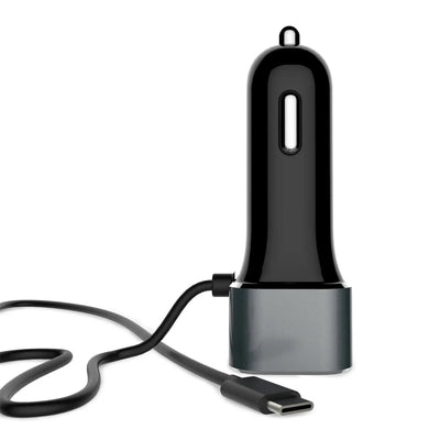 Car Charger with USB-C Cable and QC 3 Outputs — Moarmouz