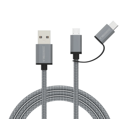 MoArmouz - 2 in 1 USB-C and Micro USB Cable
