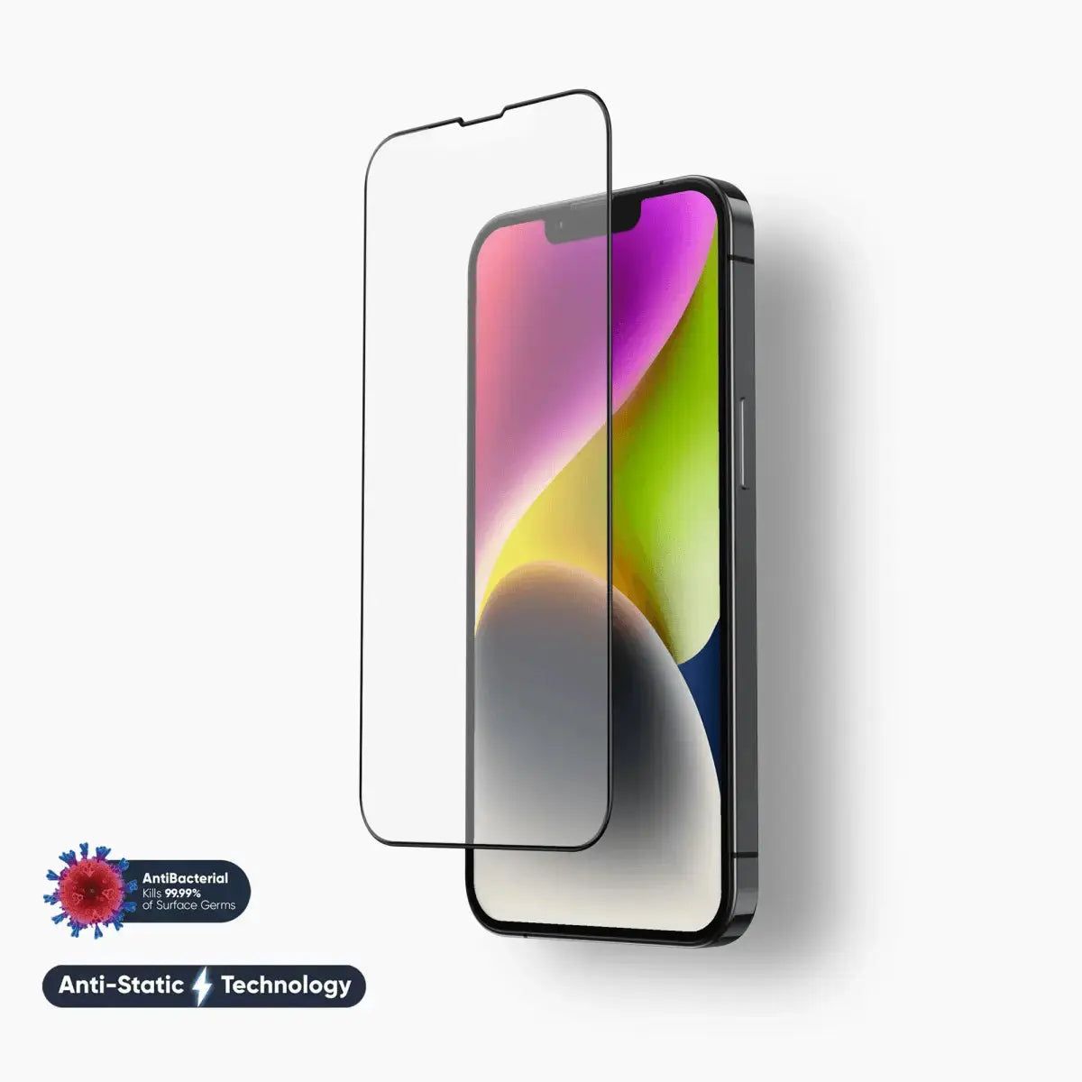 MoArmouz - Curved Anti-Static Tempered Glass Screen Protector for iPhone 14