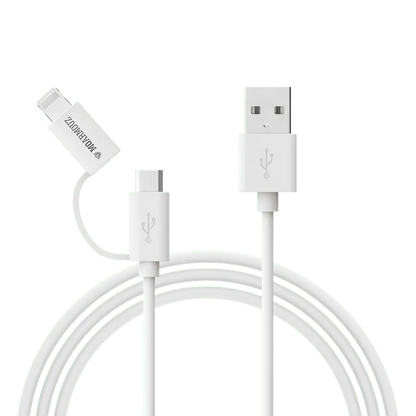 MoArmouz - 2 in 1 MFI Certified Sync n Charge Cable with Lightning & micro USB