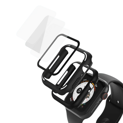 Rugged Armor Case with Tempered Glass Screen Protector for Apple Watch Series 6/5/4 & SE (44mm & 40mm) — Moarmouz
