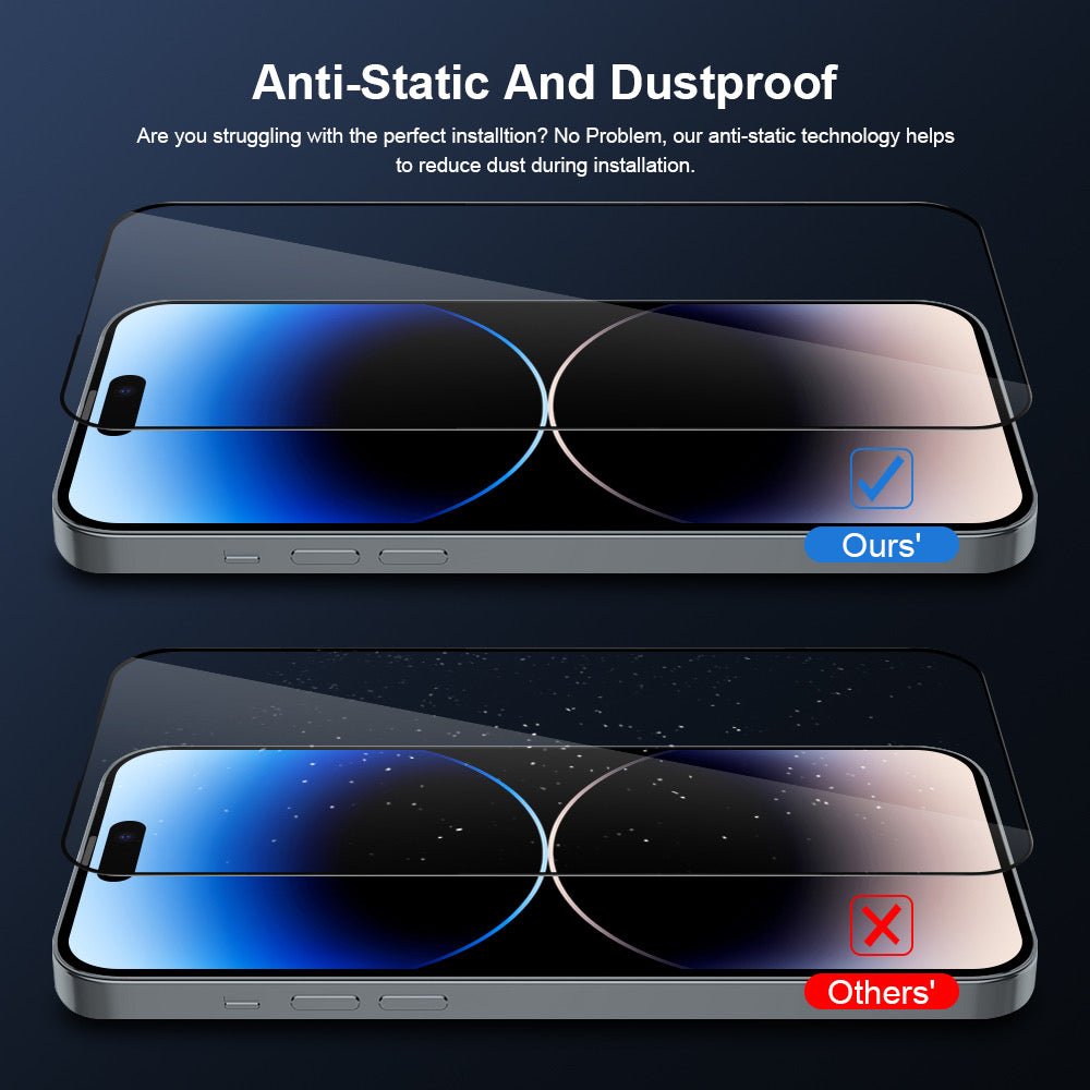 MoArmouz - Curved Anti-Static Tempered Glass Screen Protector for iPhone 14