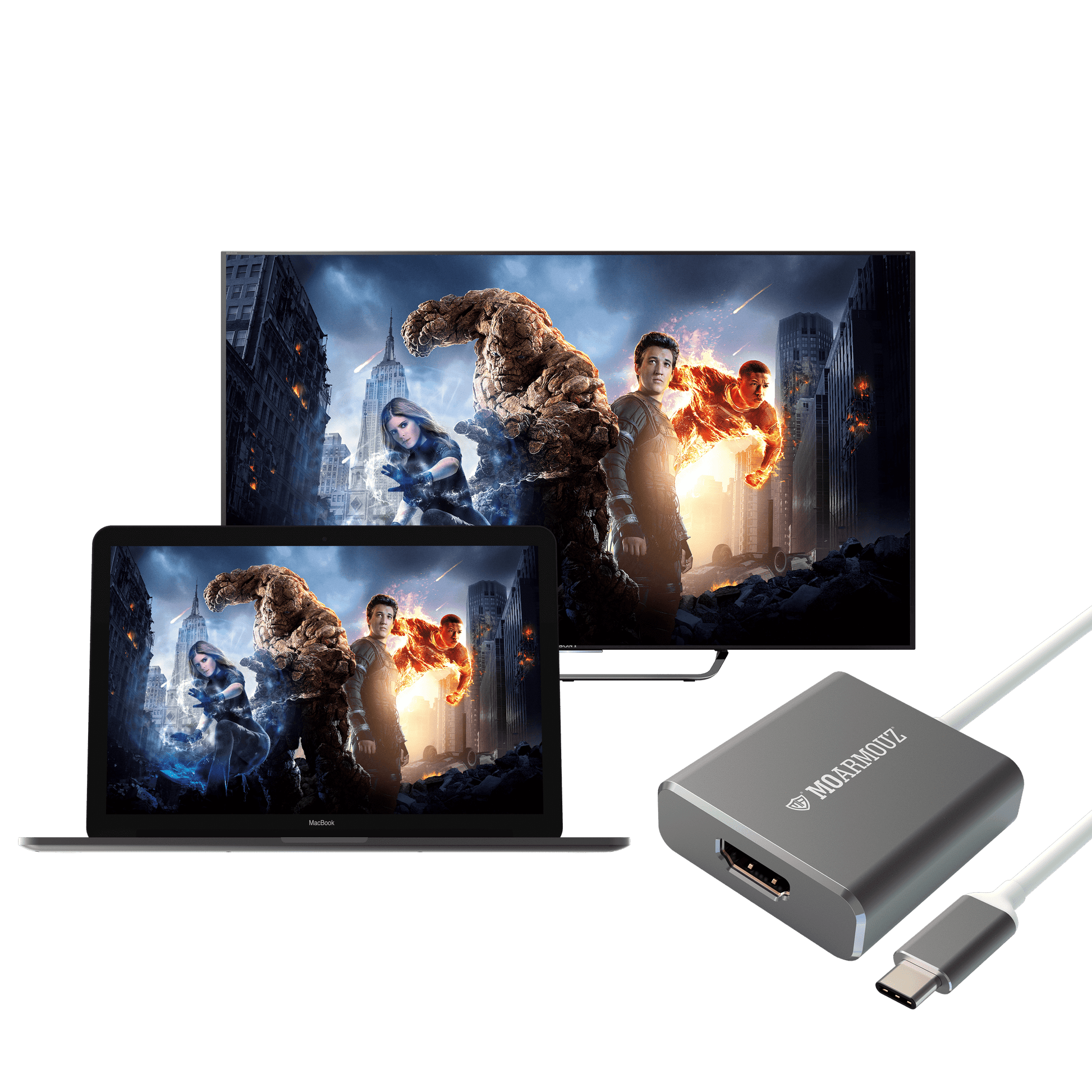 MoArmouz - USB 3.1 Type-C (USB-C) to HDMI Adapter 4K@60Hz for 2016 MacBook